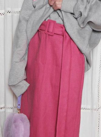 wool belt set midi skirt (3 colors) 