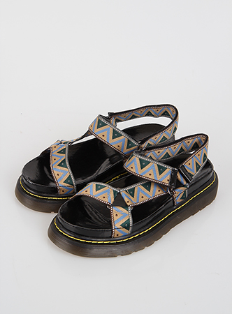 pattern strap sandals (2 colors)