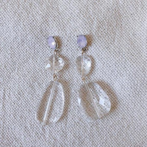 clear jewel drop earrings