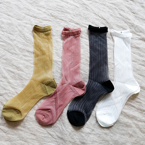 twinkle stripe see-through socks (4 colors)
