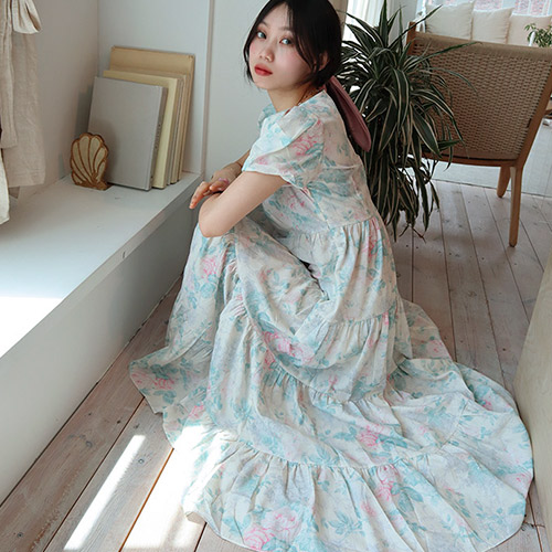 pastel flower vintage dress