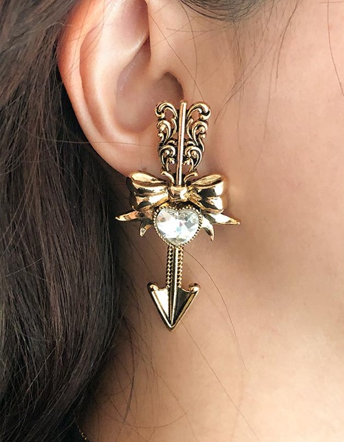 heart jewel Cupid arrow earring