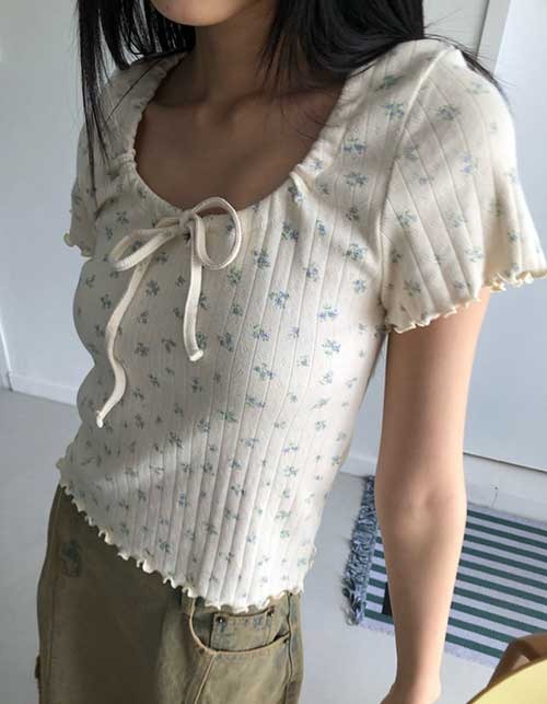 mini flower blouse (2 colors)