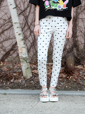 dot skinny pants (2color)