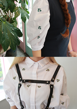 rose pattern balloon blouse(2colors)