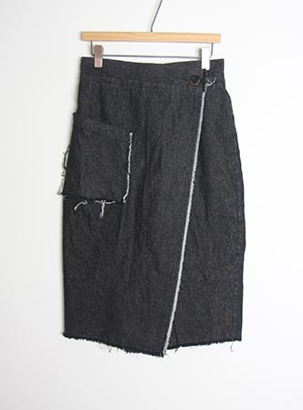 pocket denim wrap skirt (2 colors)