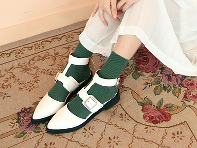pointed belt shoes (2 colors)