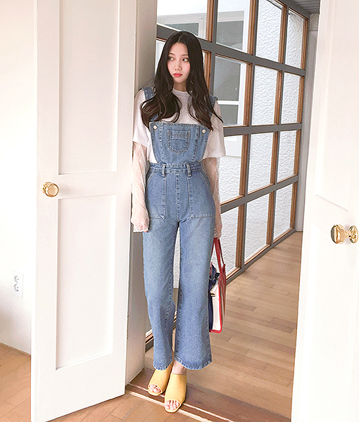 boots-cut denim overall (3 sizes)