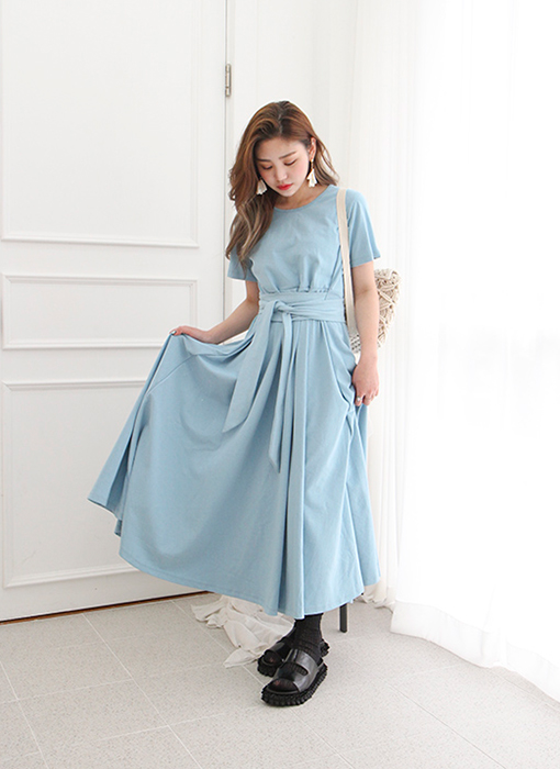 cotton long dress (3 colors)