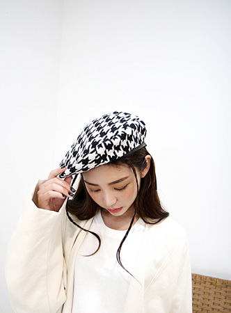 Hound Tooth check beret (2 types)