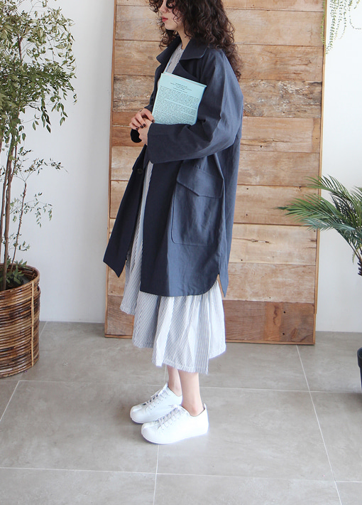 linen trench jacket (2 colors)
