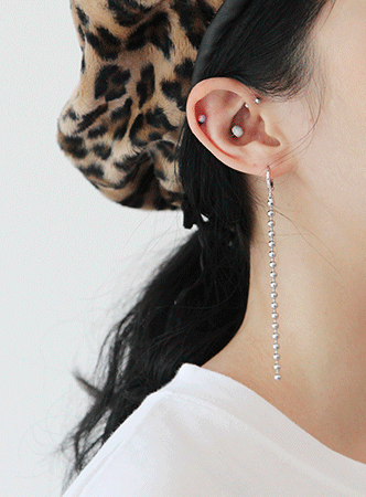ball chain long earring