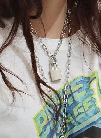 square lock necklace