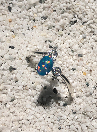 [은도금] blue stone ring