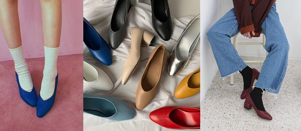 retro middle heels (13 colors!!)