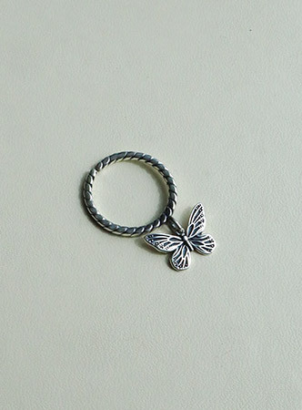 [silver925]antique silver butterfly ring