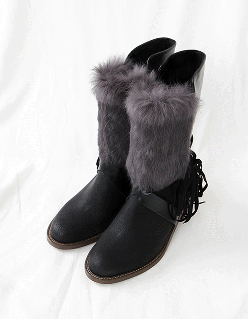 real rabbit fur boots (2 colors)
