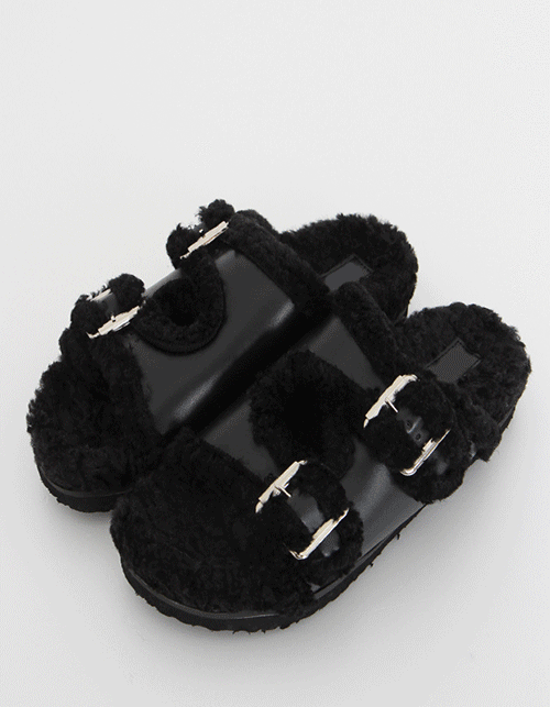 buckle poodle slippers (2 colors)