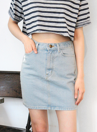 basic denim mini skirt (2 colors/ 2 sizes)