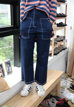stitch wide pants (only blue S)