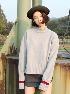 line sleeve knit top (3 colors)