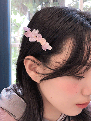 clear gemston hairpin (2 colors)
