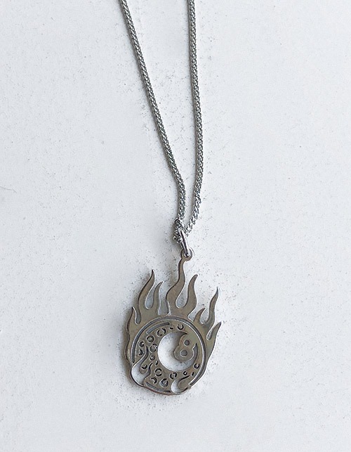 fire eight ball necklace