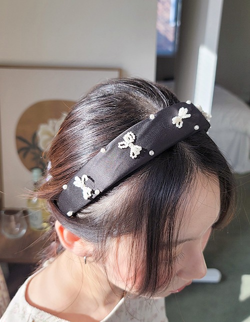 pearl ribbon hairband