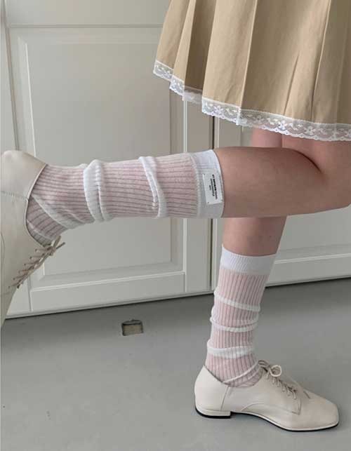 label sheer socks(2colors)