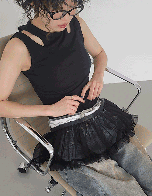lace mini layered skirt(3colors)