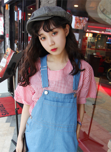 gingham check blouse (2color) 