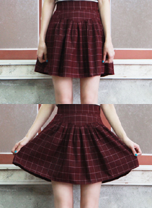 window check flare skirt (2 color)