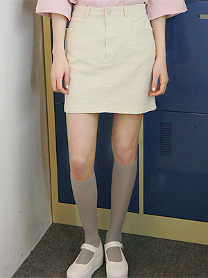 damage simple cotton skirt(2 color / 2 size) 