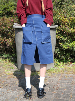 stitch front open skirt (3 colors)