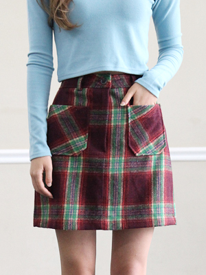 pocket check mini skirt (2 colors)