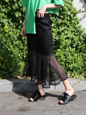 square see-through skirt (2 colors)