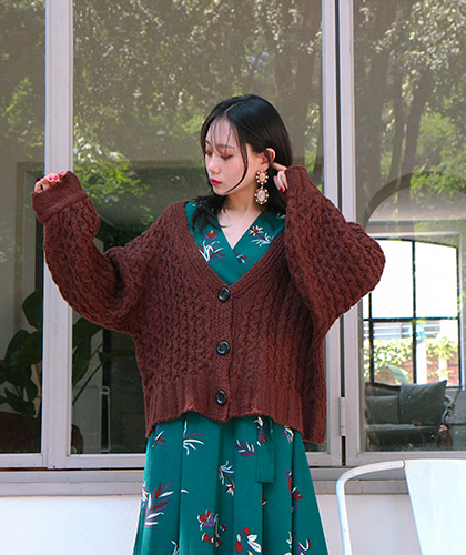 3 buttons big knit cardigan (3 colors)