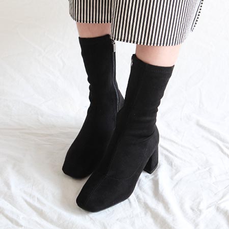black ankle middle boots (2 type)
