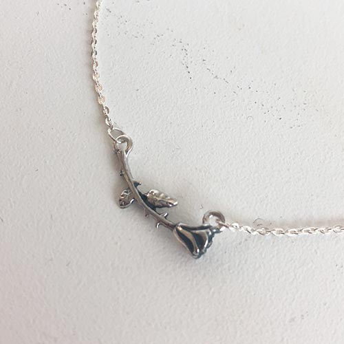[silver 925]antique rose necklace