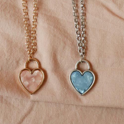 marble heart necklace (2 colors)