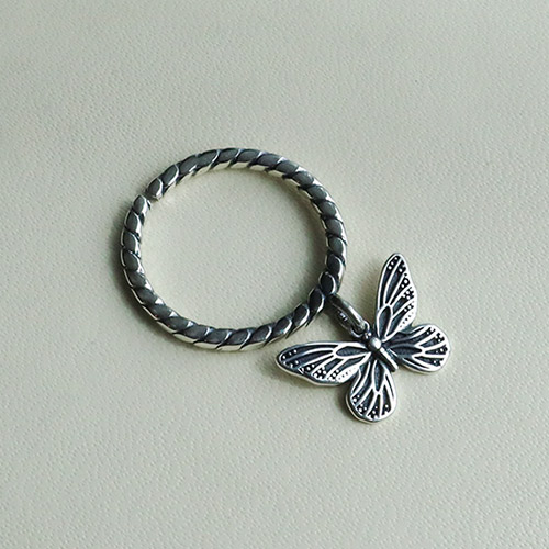 [silver925]antique silver butterfly ring