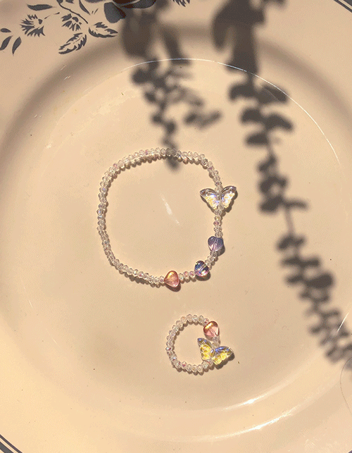 aurora  butterfly + ❤ (ring, bracelet)
