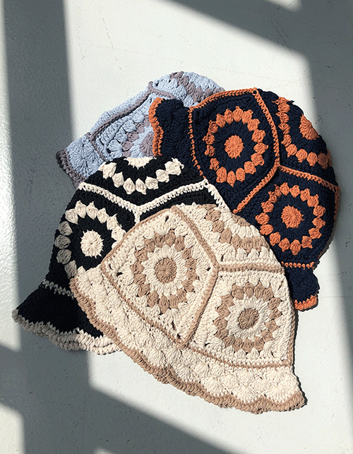 garden knit bucket hat (4 colors)