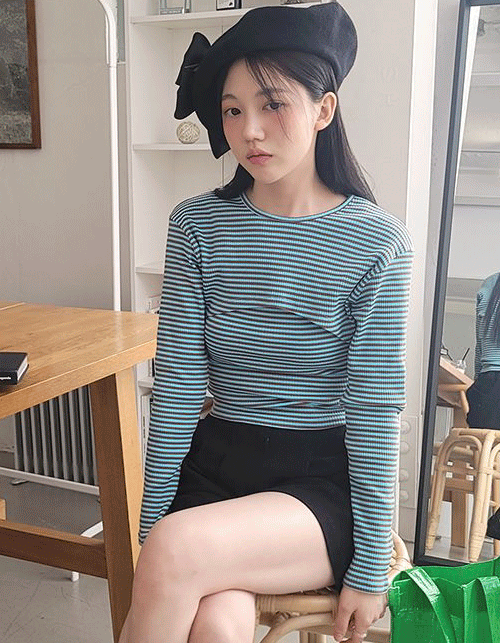 stripe cardigan set (3 colors)