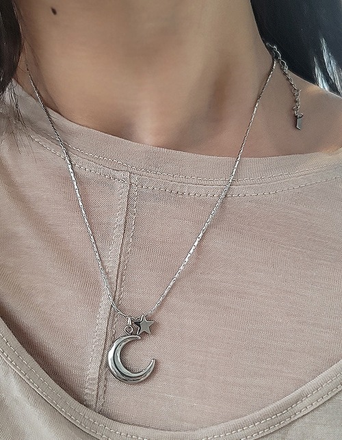 moon + petit star necklace