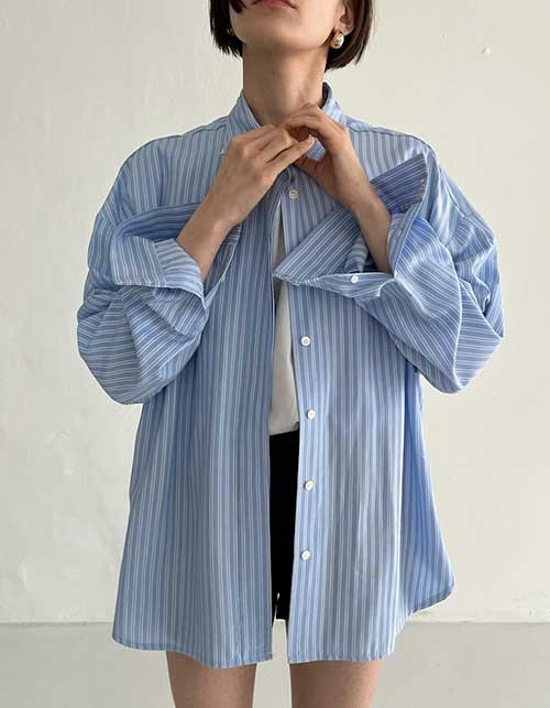 silky stripe shirts(2colors)