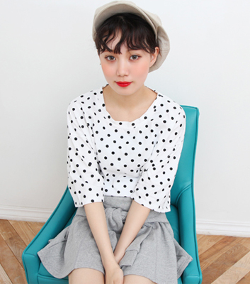 small dot pattern tee (3color)