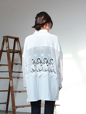 knit lace mix blouse (2color)