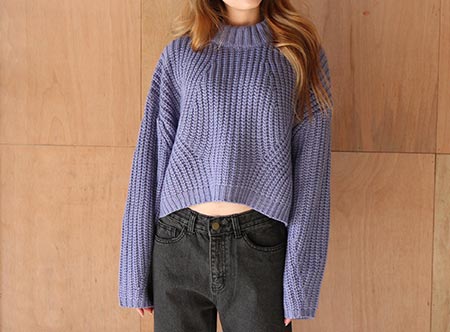 pastel short knit top (2 colors)