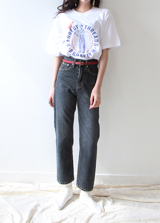 gray straight crop jean (only S size!)